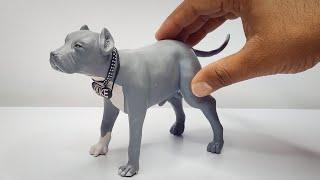 DIY: Made Amazing PITBULL DOG Using Clay  | Diy Miniature Animal in Clay