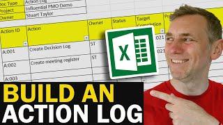 How to Make an Action Log with Excel - create an action list for your projects - Simple Tutorial