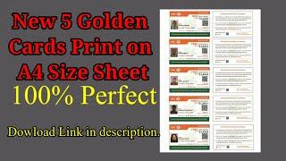 HOW TO PRINT NEW FIVE AYUSHMAN CARDS IN A4 SIZE SHEET | ACTION IN DESCRIPTION