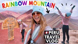 Hiking Rainbow Mountain  Backpacking Peru  Cusco Travel Vlog