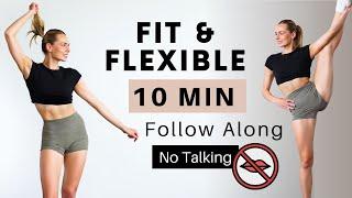 No Talking Follow Along - Workout & Stretch - 10 min Lower Body/Legs/Glutes/Splits Workout