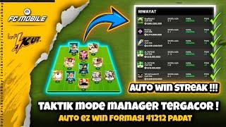  TAKTIK MODE MANAGER AUTO WIN STREAK !!! (New Meta Update) Formasi 41212 Padat - FC Mobile