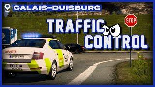 Patrolling a TRAFFIC JAM on Calais-Duisburg | TruckersMP Game Moderator