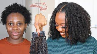 Hair Transformation! NO Wig, NO Leave Out | Natural Clip Ins style on short 4c Hair - curls queen