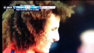 Tibo Courtois Flying Stop of David Luiz Free Kick