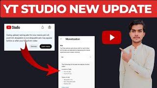 During Upload Turning Ads Onnow Means that pre-roll | Yt Studio Ads Update