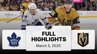 NHL Highlights | Maple Leafs vs. Golden Knights - March 5, 2025