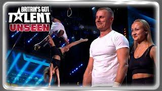 She hangs from her MOUTH! Alex & Hanna impress with aerial acrobatics | Auditions | BGT Unseen