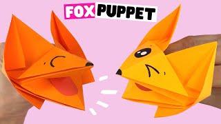 How to make fox puppet out of paper, origami fox puppet