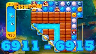 Fishdom Level 6911 - 6915 HD Walkthrough | 3 match puzzle | gameplay | android | 6912 | 6913 | 6914