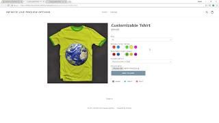 Customizable Tshirt Demo - Infinite Live Preview Options, Shopify App - Webyze