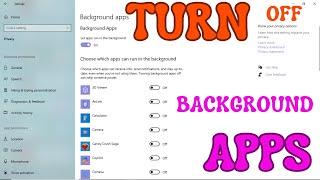 Disable All Running Background Apps in One Click | Stop All Background Running Apps in Windows 10