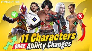 OB42 UPDATE ALL CHARACTERS ADJUSTMENTS || ORION CHARACTER  ABILITY OB42 UPDATE || FREE FIRE