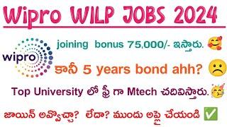 Wipro wilp 2024 drive | is it worth joining wipro wilp program? | wipro jobs for freshers |