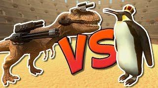 MECHA T-REX vs KING PENGUIN! Beast Battle Simulator - New TABS or UEBS style game