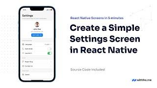 #4 Create a Simple Settings Screen in React Native