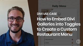 How to Embed Divi Galleries into Toggles to Create a Custom Restaurant Menu