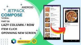 Item Click LazyColumn/Row Navigate to new Screen - Android Jetpack Compose