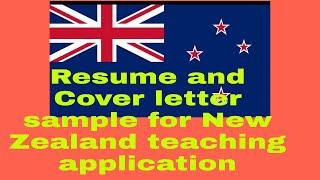 Sample Resume and Cover Letter for New Zealand teaching application