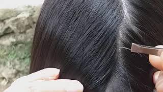 Plucking white hair