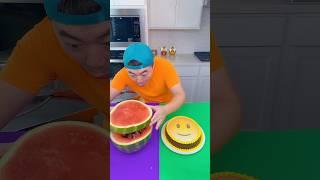 Emoji cake vs watermelon ice cream challenge! #funny by Ethan Funny Family