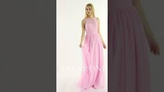 BABARONI Edith Stunning Illusion Neck Full Length Bridesmaid Dress