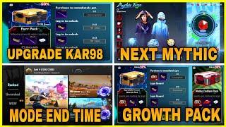 BGMI GROWTH PACK REFRESH TIME | NEXT MYTHIC FORGE DATE | NEW MODE TIMING