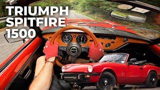 Triumph Spitfire 1500 | POV driving on mountain road | British classic you need to drive