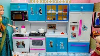 New Big Kitchen set unboxing and review in  Barbie doll/Barbie show tamil