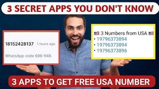 3 Apps to get free USA number for Whatsapp verification & telegram verification 2024/free USA number