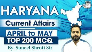 Haryana Current Affairs 2024 MCQ's | April to May | HPSC Current Affairs 2024 By Suneel Shroti