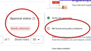 Google Adsense Website Need Attention Problem | we found some policy violations