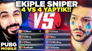 EKİPLE EĞLENCELİ 4 VS 4 SNIPER YAPTIK!!  WOOZIE AĞLADI | PUBG MOBILE