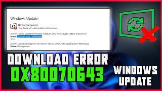 HOW TO FIX - Error 0x80070643 Windows 10 update has occurred - TUTORIAL 2024 #pc