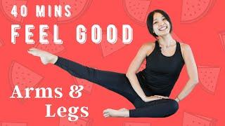 40 Minutes Arms & Legs Pilates Workout | At Home No Equipment Low Impact With Hannah #20806