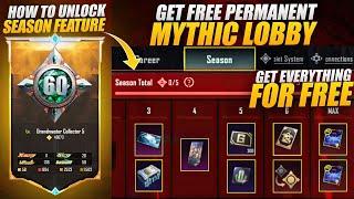 OMG  Get Free Permanent Mythic Lobby | How To Unlock Season Feature | Get Free Rewards | Pubgm
