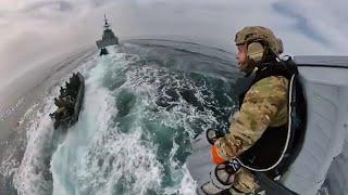 Royal Marines test out jet suit over water for Maritime Boarding Operation