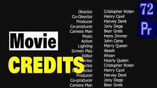 How to make End credits template in Premiere Pro  - How to freeze and fade away 4k - Closing Credit