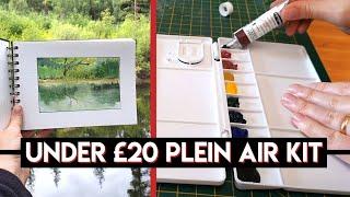 Watercolor plein air setup (ON A BUDGET)  Seawhite Plein Air Sketchbook & New Palette + Swatches