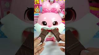 Satisfying with Unboxing & Review Cute Pink Rabbit Eating Chocolate Toy Video | ASMR Videos no music