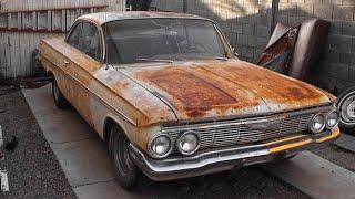 Rusty 1961 Chevrolet Bel Air 348 Bubbletop Full Restoration Project