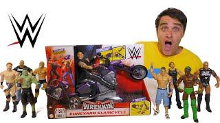  WWE Wrekkin' Boneyard Slamcycle + My WWE Figures Toy Unboxing ! | Konas2002 