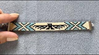 Native American Loom Bracelet FULL TUTORIAL , come bead along with me Native American loom work