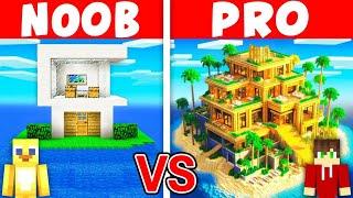 NOOB vs PRO: MODERN ISLAND HOUSE BUILD CHALLENGE in Minecraft