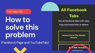 Facebook page problem YouTube tab is not showing| solution | From Android