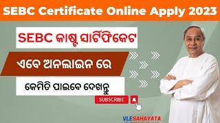 How to Apply SEBC Certificate Odisha 2023 | SEBC Caste Certificate Online Application Process