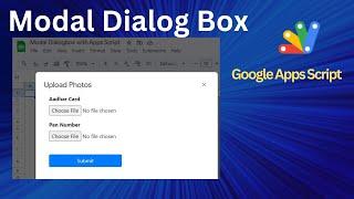 Show Modal Dialog Box with Google Apps Script in Google Sheets || Google Sheets Modal Dialog Box