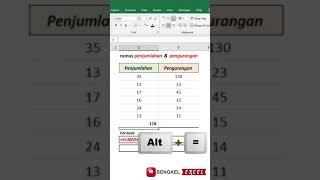 rumus pengurangan dan penjumlahan di excel