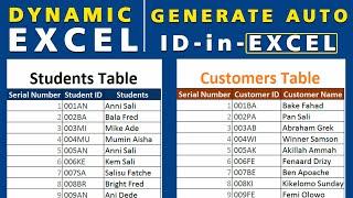How to Use Excel IF Function to Generate ID Number | Dynamic Excel Serial and ID number: No VBA
