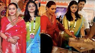 Rani Mukherjee celebrates Durga Puja with her beautiful Daughter Adira Chopra at Durga Pandal